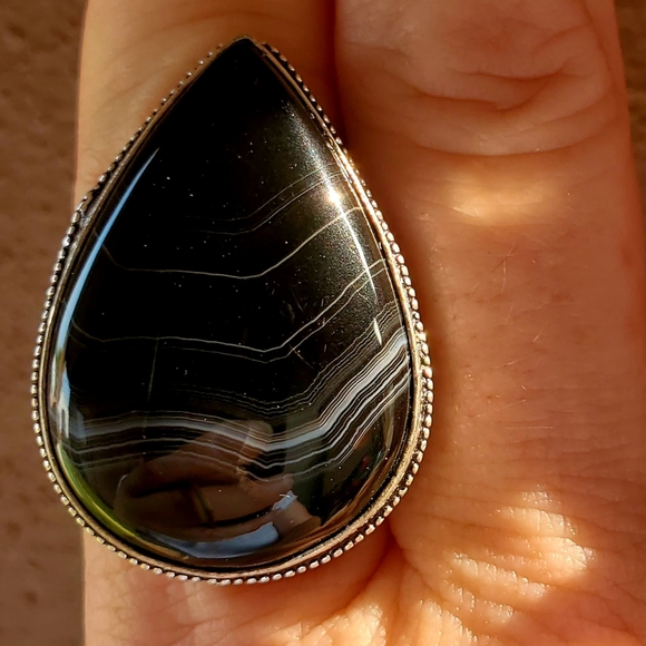 New Botswana Agate 925 Silver Ring. - Picture 8 of 11